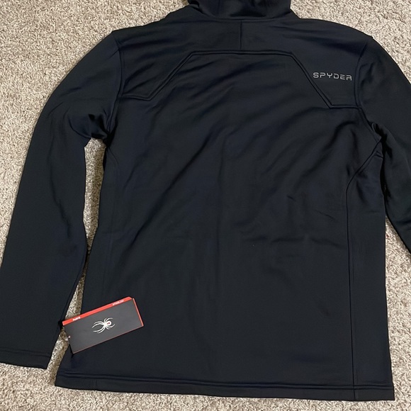 NWT Spyder Men's Chambers Full Zip Hard Face Tech Fleece Size XL (Black/Red) - Picture 9 of 10